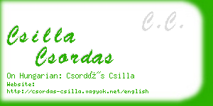 csilla csordas business card